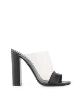 celine pvc mules|Celine Celine Black Leather and PVC Block Heel Mules .